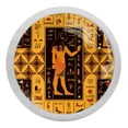 thumbnail image 1 of 4PCS Round Ancient Egyptian Cabinet Fluorescence Knob Glowing in the Dark Furniture Drawer Pulls Handle with Screws, 1 of 5