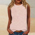 thumbnail image 2 of Dyfzdhu Tank Tops for Women Striped Crew Neck Sleeveless Shirts Casual Loose Fit Summer Tops Orange, 2 of 4