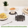 thumbnail image 5 of Yayeee 6 PCS Drink Coasters with Holder Set Woven Absorbent Round Tabletop Hot Pad, Gothic Floral Print, 5 of 7