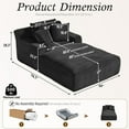thumbnail image 2 of Aukfa 79" Extra Long Chaise Lounge Oversized Indoor Chair Boneless Couch for Living Room, 3Pillows, Black, 2 of 9