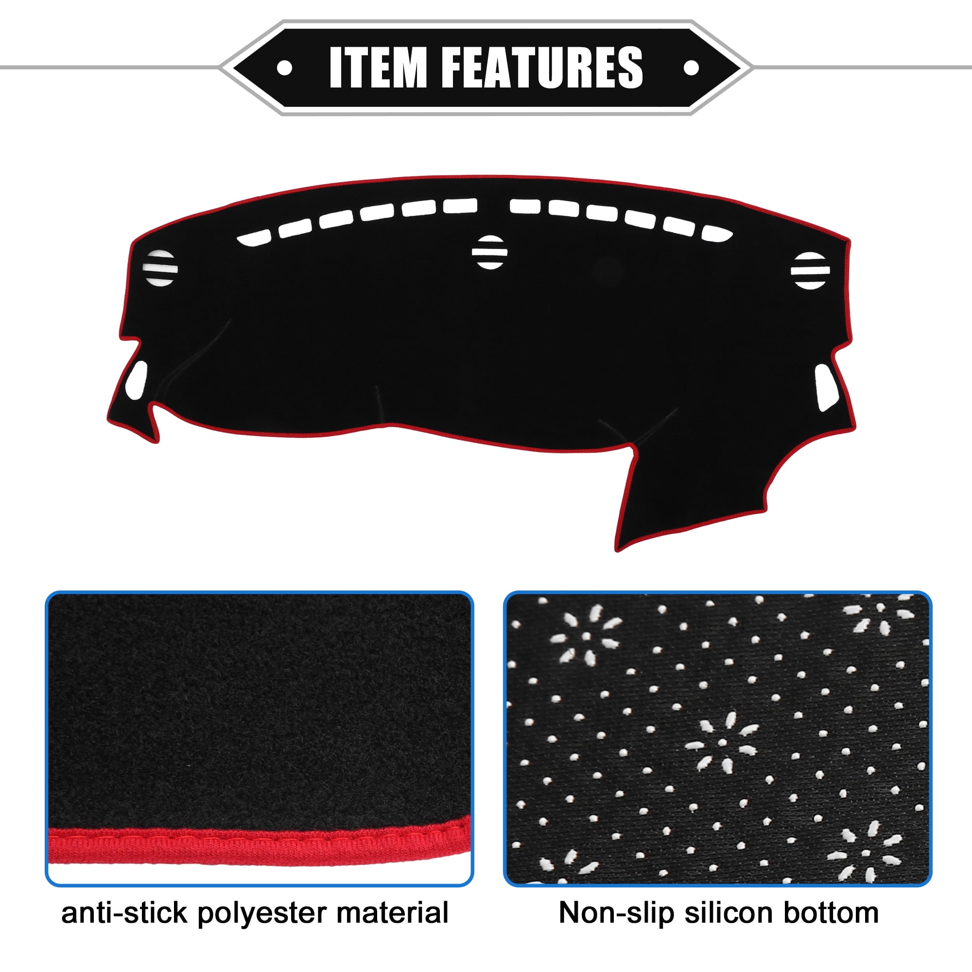 Unique Bargains Nonslip Protector Dashboard Cover for Dodge Dart 2013-2016 Red