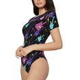thumbnail image 2 of Naloa Colorful Guitar Women's Short-Sleeved Onesie, One-Piece Swimsuit for Parties, dates, clubs - Medium, 2 of 9
