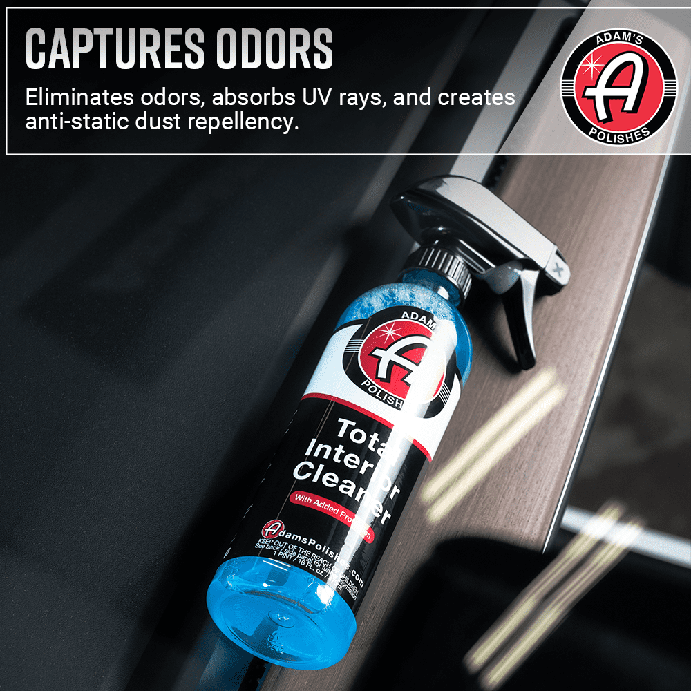 (2 pack) Adam’s Total Interior Cleaner & Protectant, 16oz., Car Interior Quick Detailer & SiO2 Protection - Ceramic Infused UV Protection, Anti-Static, OEM Finish - for Leather, Vinyl, Plastics, Glass & More