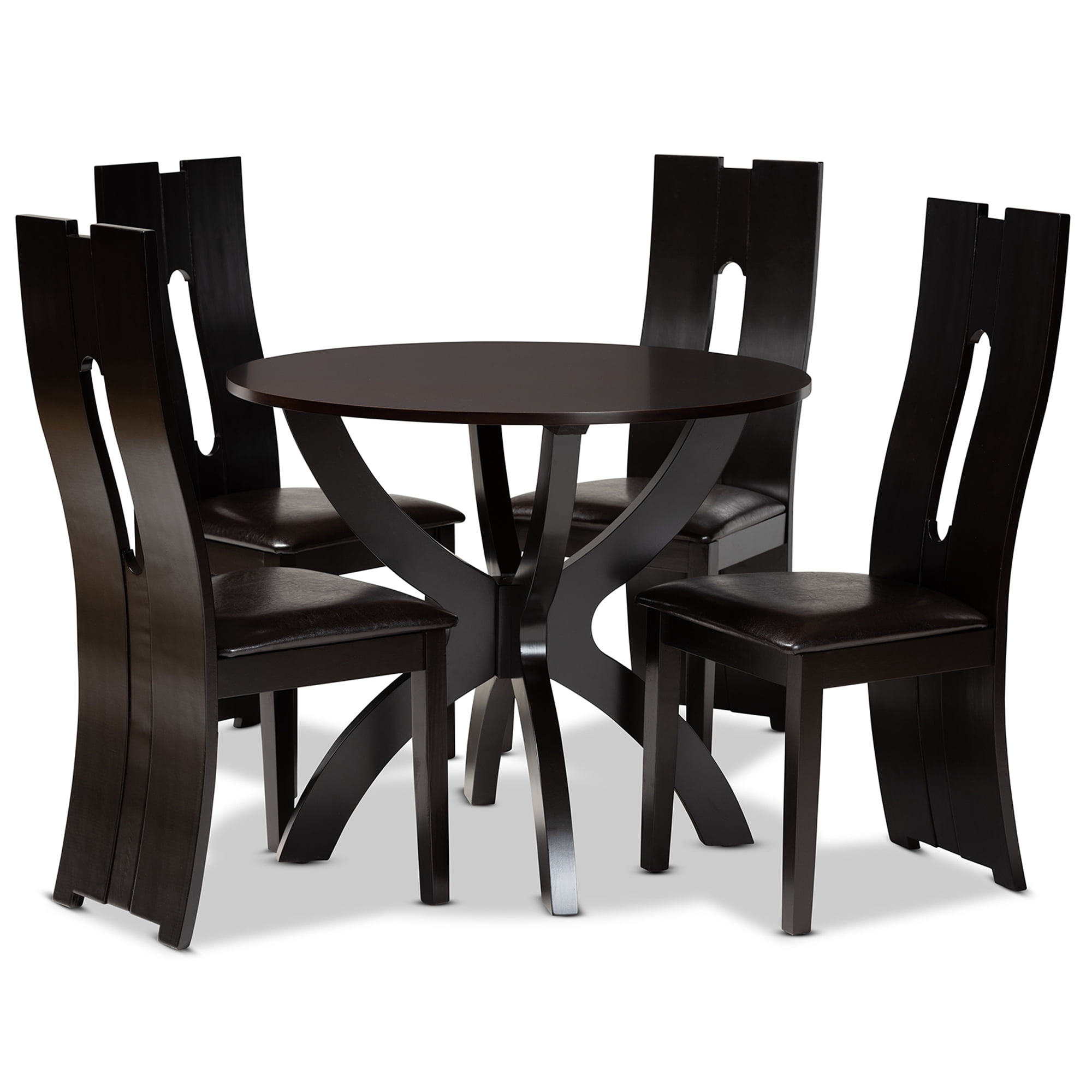 Baxton Studio Ronda Modern Dining Set, Espresso Brown