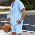 thumbnail image 5 of Mrmaere Men's Suit Set Solid Pattern Stylish Look For Modern Fashion Needs For Various Types Sky Blue M, 5 of 6