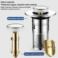 thumbnail image 5 of Sltwyw Press Type Stainless Steel Sink Strainer - Pop-Up Drain Filter Basket with Anti-Clog Mesh, Basin Bounce Core, 5 of 9
