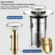 thumbnail image 5 of Tapón de desagüe para lavabo de baño | Núcleo de acero inoxidable y latón | Colador tipo pop-up | Recogedor de cabello resistente a las obstrucciones | Cesta de filtro extraíble 2 en 1 | Se adapta a, 5 of 8
