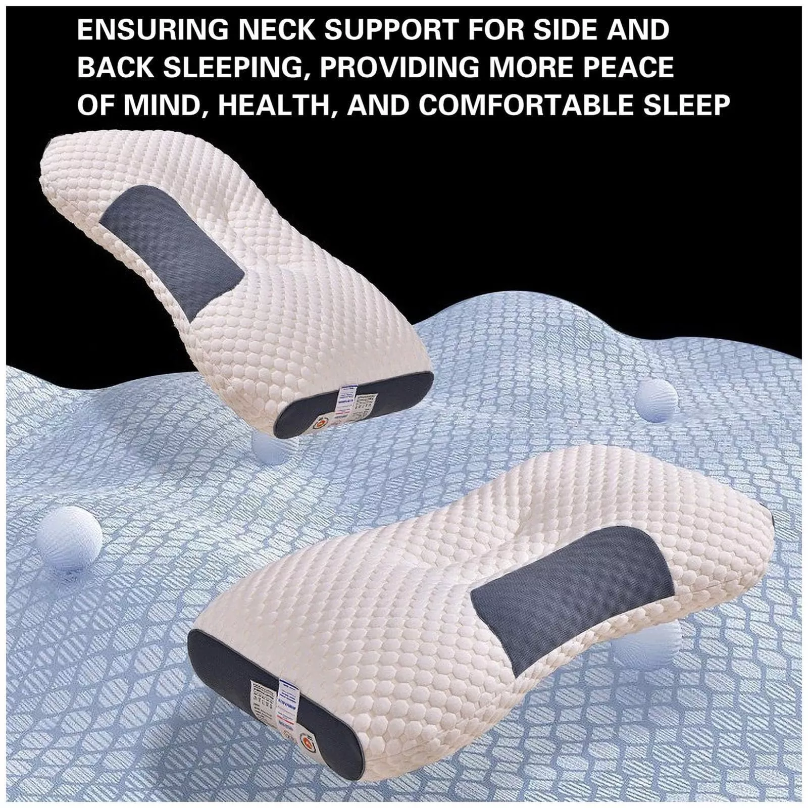CJC Bed Pillows for Sleeping 2 Pack Cervical Orthopedic Neck Pillow Queen Size Set Soft Collection Pillows
