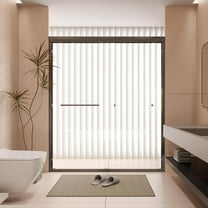 Dvasovio 56-60" x 70" Double Sliding Shower Door, Tempered Glass, Matte Black