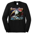 thumbnail image 2 of Wild Bobby, Born To Be Free Blad Eagle and American Flag Cars and Trucks Mens Long Sleeve Shirt, Black, Small, 2 of 3