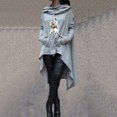 thumbnail image 2 of Sweat à Capuche Imprimé Halloween pour Femmes Ourlet Haut Bas Manches Longues Pull Tunique, 2 of 5