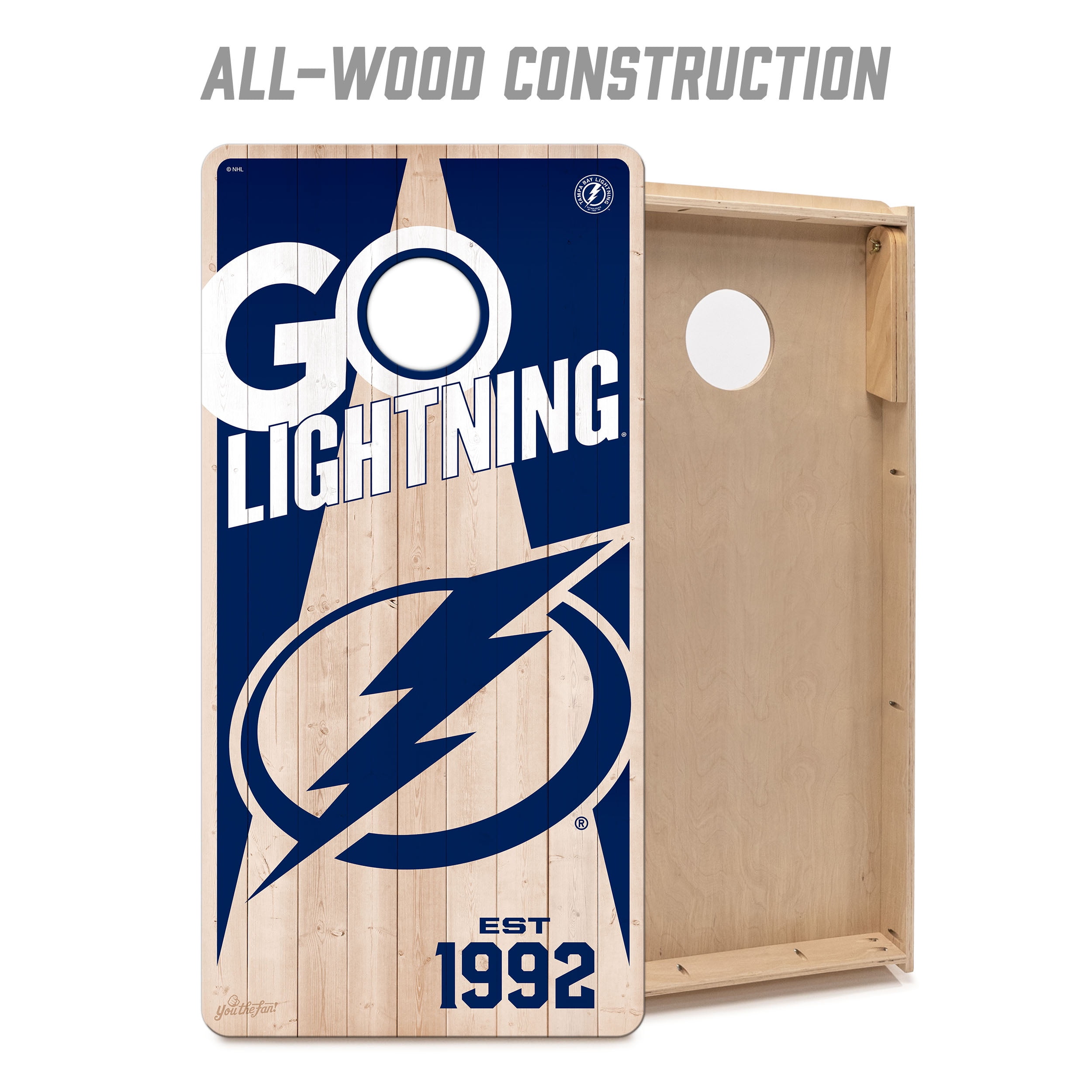 YouTheFan NHLTampa Bay Lightning 2' x 4' Cornhole Game No Bags