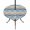 Blue Brown, variant on Round Outdoor Tablecloth with Umbrella Hole and Zipper, Teal Brown Ombre Tablecloth with Elastic Waterproof, Geometric Striped Water Ripple White Patio Table Covers for 31" - 35" Picnic Pool Tables