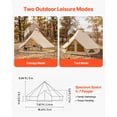 thumbnail image 2 of KFFKFF Oxford Canvas Bell Tent, 4-Season 16.4 ft Yurt Tent for Camping with Stove Jack, Weather-Resistant and Breathable Design, Fits up to 7 People with Removable Zippered Floor, 2 of 9