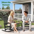 thumbnail image 5 of Outdoor High Back Rocking Chair, HDPE Poly Porch Rocker for Adults, All Weather Resistant Black Patio Furniture, Black, Set of 2, 5 of 7