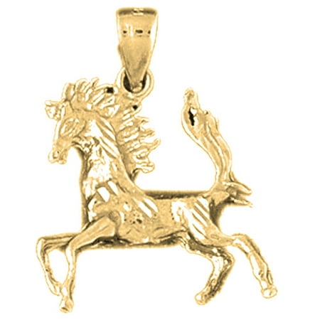 10K Yellow Gold Horse Pendant - 25 mm