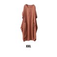 thumbnail image 4 of Vestido suelto femenino Qarigey manga corta primavera verano Cuello Irregular Casual Naranja XXL, 4 of 5