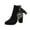 Black, variant on Fesfesfes Fall Boots Women Solid Splicing Bandage Retro High Heel Round Boots Shoes US:7(39)