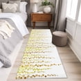 thumbnail image 3 of Yellow Polka Dot Runner Rugs 2x6 ft Watercolor Teal Blue Abstract Leaf Washable Hallway Rugs Non-Slip Floor Mats Absorbent Carpet Bedside Runners for Bedroom Kitchen Bathroom Laundry Room, 3 of 9