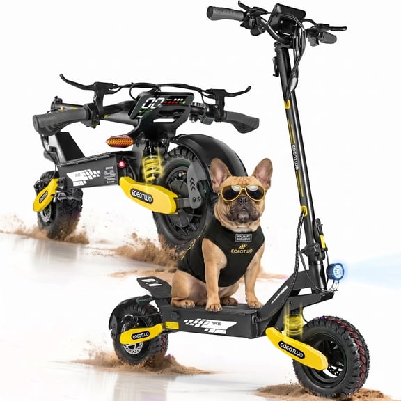 EOEOTWO GT06 Electric Scooter for Adults, 30 MPH Fast E-Scooter with 1200W Motor, 25 Miles Range, 11" Off-Road Tubeless Tires & Dual Suspension, 330 lbs Max Load Foldable Commuting Scooter