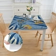 thumbnail image 2 of HAOXIT Square Tablecloth , Vintage Floral Plant, Vinyl Table Covers Waterproof Oilcloth Table Cloth Linens, Farmhouse Tablecloths for Outdoor Dining Wedding Party Camping, Yellow Blue 46*46, 2 of 7