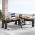 thumbnail image 5 of Tribesigns 83-In L-Shaped Executive Desk, Modern Reversible Office Computer Desk for Home Office (Brown), 5 of 7