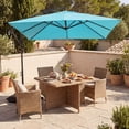 thumbnail image 2 of Costway 8 x 8 FT Offset Cantilever Patio Umbrella,Square Hanging Outdoor Market Umbrella Turquoise, 2 of 10