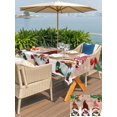 thumbnail image 4 of Outdoor Tablecloth with Umbrella Hole and Zipper, Christmas Gnomes Rectangle Table Cloth 60x102 Inch Waterproof Tablecloth, Xmas Pine Tree Balls Cardinal Birds Holiday Picnic Table Cover for Patio, 4 of 7