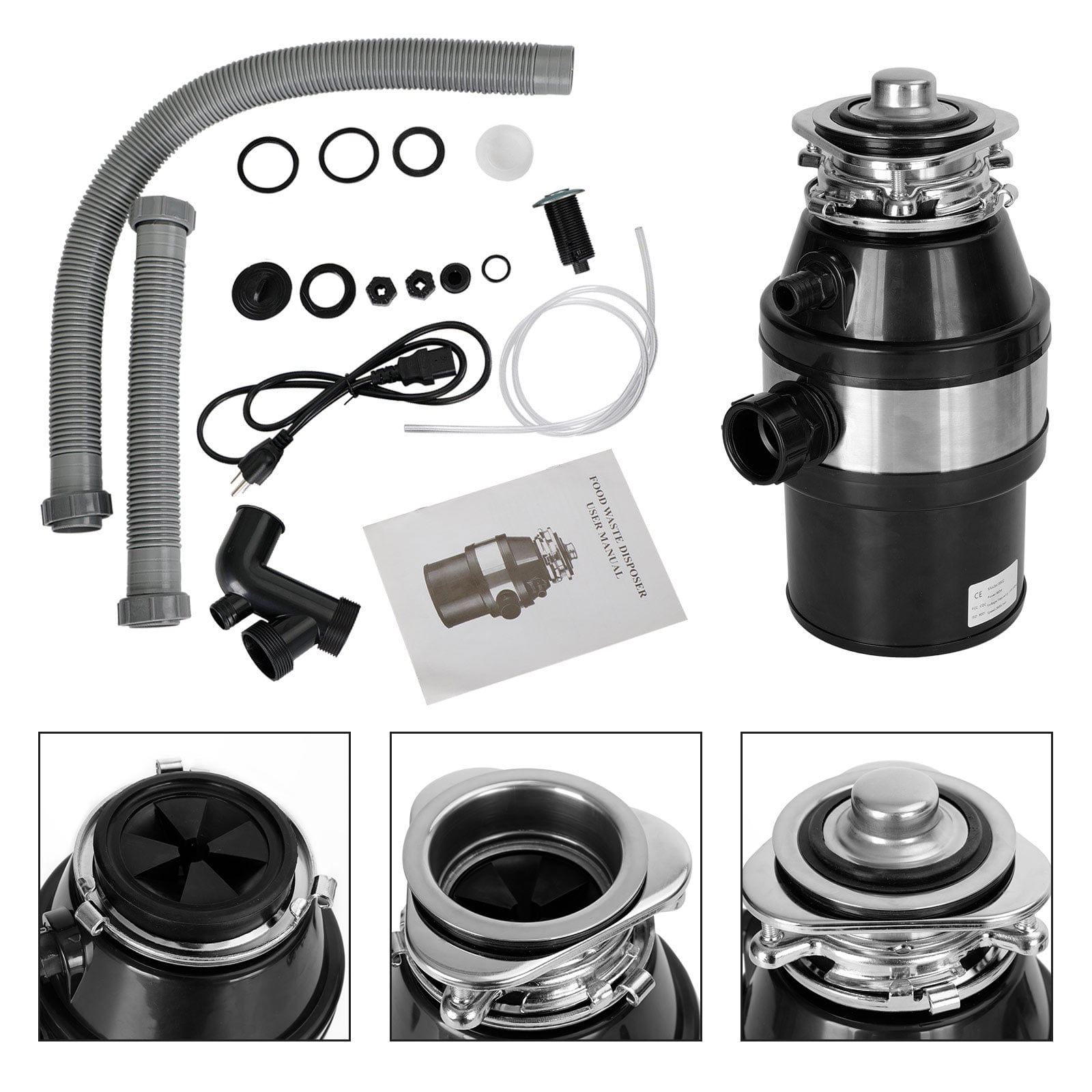 Motor Genic Garbage Disposal 3/4 HP 2800 RPM Under Sink Kitchen Food Waste Disposer w/ Plug