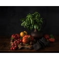 thumbnail image 2 of Popescu, Diana 32x26 Gold Ornate Wood Framed with Double Matting Museum Art Print Titled - Still Life With Tomatoes And Basil, 2 of 4