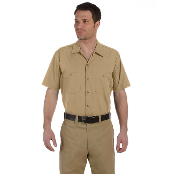 dickies men's short sleeve industrial work shirt x-large desert sand