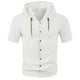 thumbnail image 2 of pstuiky camisetas para hombre, Blusa de manga corta con cuello vuelto, transpirable, con botones y color liso para hombre camisas casuales para hombre s, 2 of 5