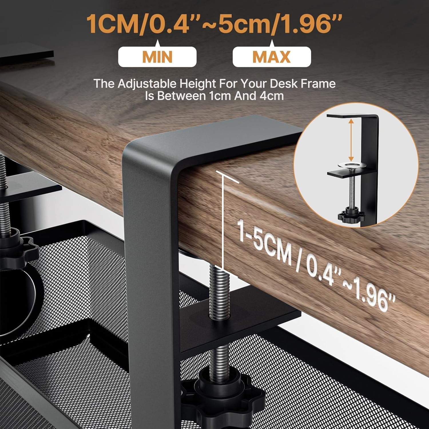 Under Desk Cable Management Tray,Cable Management Under Desk No Drill,Cable Tray with Clamp for Desk Wire Management,Desk Cable Management Box for Office,Home