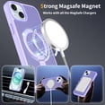 thumbnail image 4 of Asuwish Phone Case for iPhone 14 Plus/15 Plus 6.7 inch Tempered Glass Screen Protector Magnetic Folding Stand Frosted Translucent Rugged Shockproof Protective Cell Cover i-Phone 14+ iPhone15+ Purple, 4 of 6