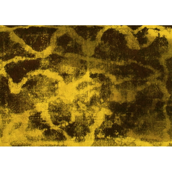 Ahgly Company Indoor Rectangle Abstract Yellow Modern Area Rugs, 8' x 10'