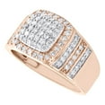 thumbnail image 3 of 10K Rose Gold Round Diamond Square Statement 13mm Pinky Ring Pave Band 1.03 CT., 3 of 5