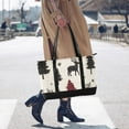 thumbnail image 4 of FORMRS Canvas Laptop Tote Bag for Women with 15.6" Computer Compartments Shoulder Handbag, Christmas Plaid Forest, 4 of 7