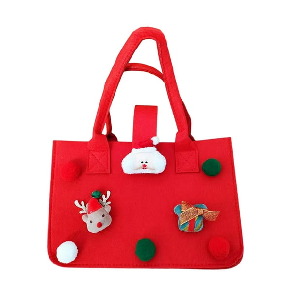 Bolsa de dulces navideñas, bolsa de regalo navideña, organizador de refrigerios, bolsa de golosinas navideñas para fiestas, vacaciones de año Nuevo muñeco de nieve rojo L BLESIY Bolsa de regalo