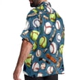 thumbnail image 3 of Baseball Men's Short Sleeve Beach Shirts, Casual Button Down Poplin Printed Summer Tops - Unisex, 3 of 6