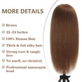thumbnail image 3 of Cabello de maniquí Opini para cosmetología, 100% cabello humano real, castaño, 3 of 7
