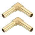 thumbnail image 1 of Conector de codo en ángulo recto de latón de 2 piezas, acoplador de conector, accesorios de manguera de latón de 5/16" ID para conectar agua, combustible, aire, mangueras de aceite, 1 of 7