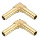 thumbnail image 1 of Conector de codo en ángulo recto de latón de 2 piezas, acoplador de conector, accesorios de manguera de latón de 5/16" ID para conectar agua, combustible, aire, mangueras de aceite, 1 of 7
