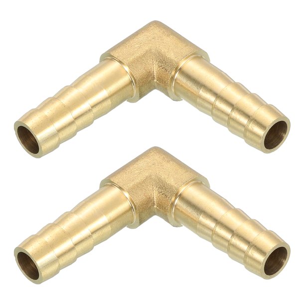 Conector de codo en ángulo recto de latón de 2 piezas, acoplador de conector, accesorios de manguera de latón de 5/16" ID para conectar agua, combustible, aire, mangueras de aceite