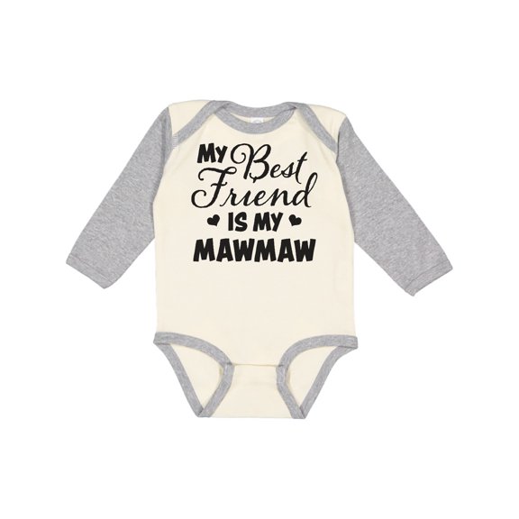 Inktastic My Best Friend is My Mawmaw with Hearts Boys or Girls Long Sleeve Baby Bodysuit