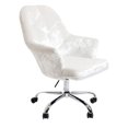 thumbnail image 3 of Impressions Vanity Chair Michelle Tufted with 360 Seat Swivel, Cushioned Seat (White Crushed Velvet), 3 of 3