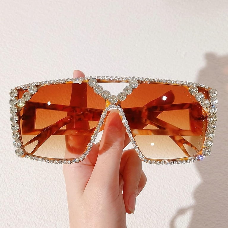 Oversized Square Diamond Sunglasses Women 2021 New Luxury  display picture 3
