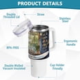thumbnail image 4 of SKYSONIC Insulated Tumblers with Lids and Straws Handles 40oz Water Bottle Bathroom Travel Mug Reusable Stainless Steel Thermos Vacuum, 4 of 7