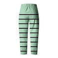 thumbnail image 5 of CLOISE Womens Pants Pull On High Waisted Pants Straight Leg Stretch Active Pants Elastic Waist Lounge Casual Loose Running Athletic Pants Striped Trousers Fashion Mint Green, 5 of 5