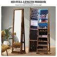 thumbnail image 5 of Aukfa 360° Swivel Jewelry Armoire,LED Jewelry Organizer Stand with Full Length Mirror,Brown, 5 of 8