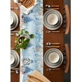 thumbnail image 5 of Table Runners 48 Inches Long Dress Scarves, Blue Gnomes Christmas Farmhouse Kitchen/Dining Table Runner, Short Coffee Tablerunners, Snowflake Xmas Tree Gifts Winter 13x48 Inch, 5 of 7